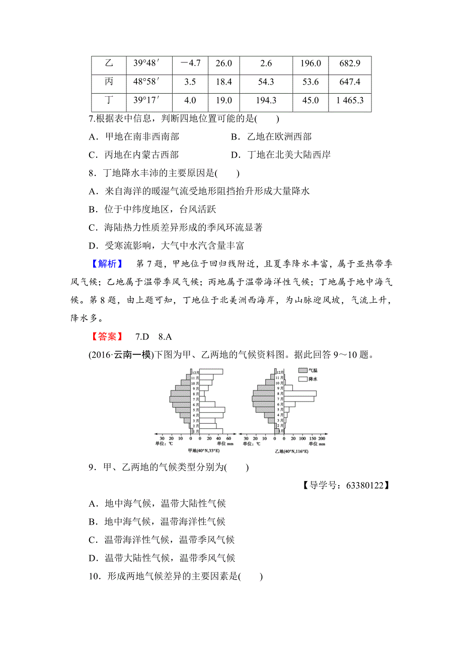 精修版高中地理鲁教版必修1重点强化卷2 Word版含解析_第3页