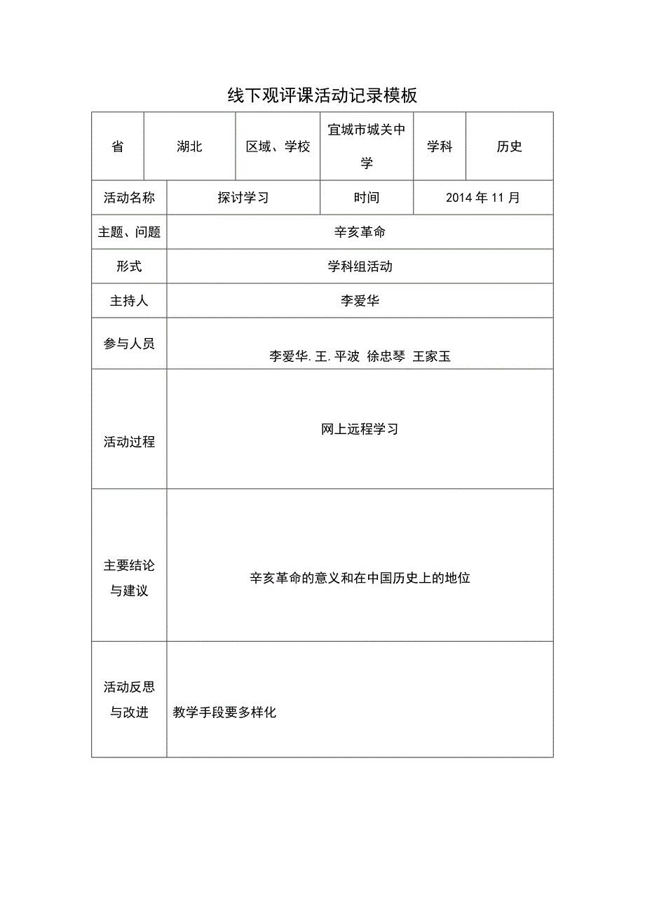 线下活动记录模版（历史）_第1页