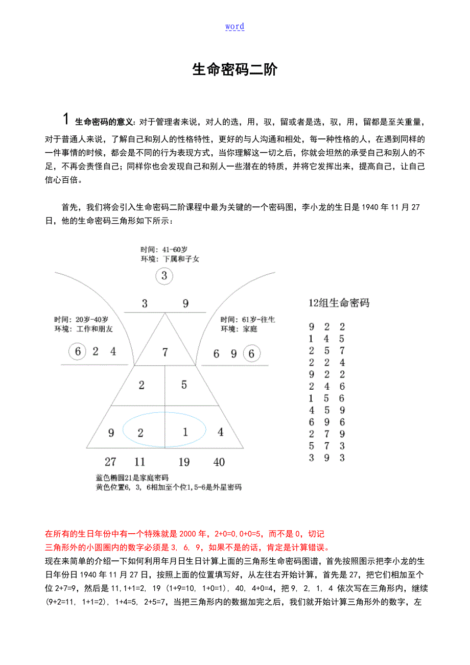 生命密码二阶课程分析报告_第1页