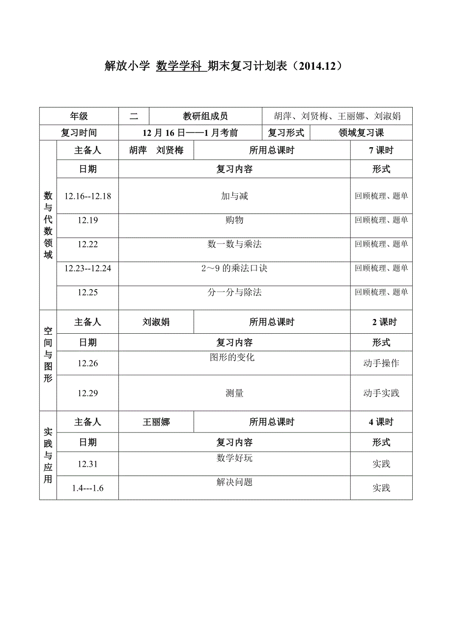 二上数学复习计划及备课_第1页