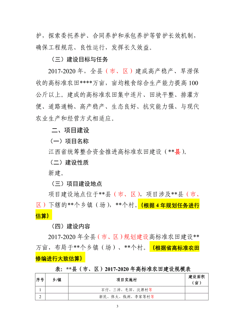 高标准农田建设实施方案_第3页