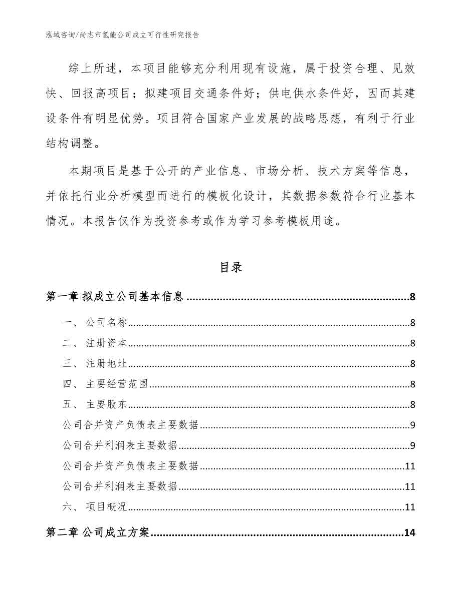尚志市氢能公司成立可行性研究报告【参考范文】_第3页