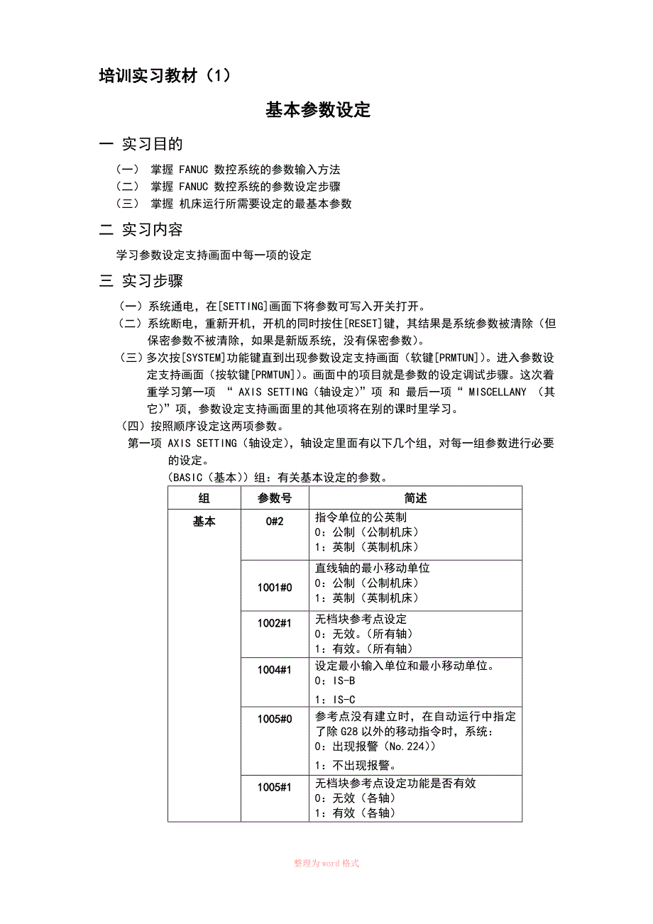 FANUC基本参数设定_第1页