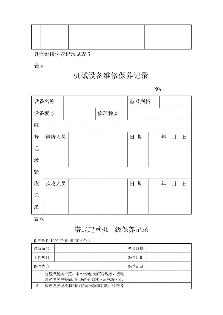 建筑起重机械维修保养随机记录本_第5页