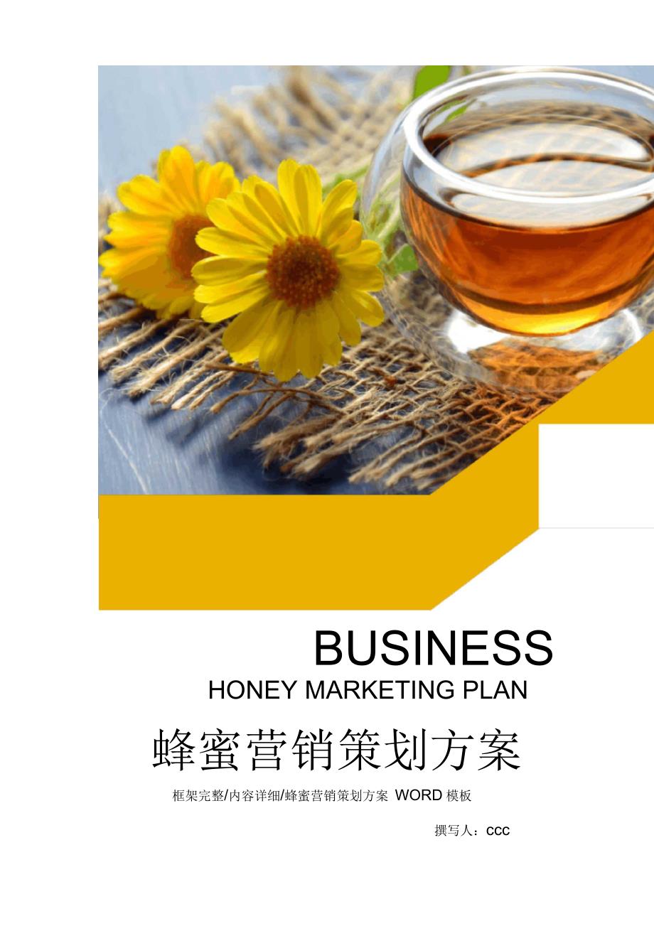 黄色蜂蜜营销策划方案_第1页