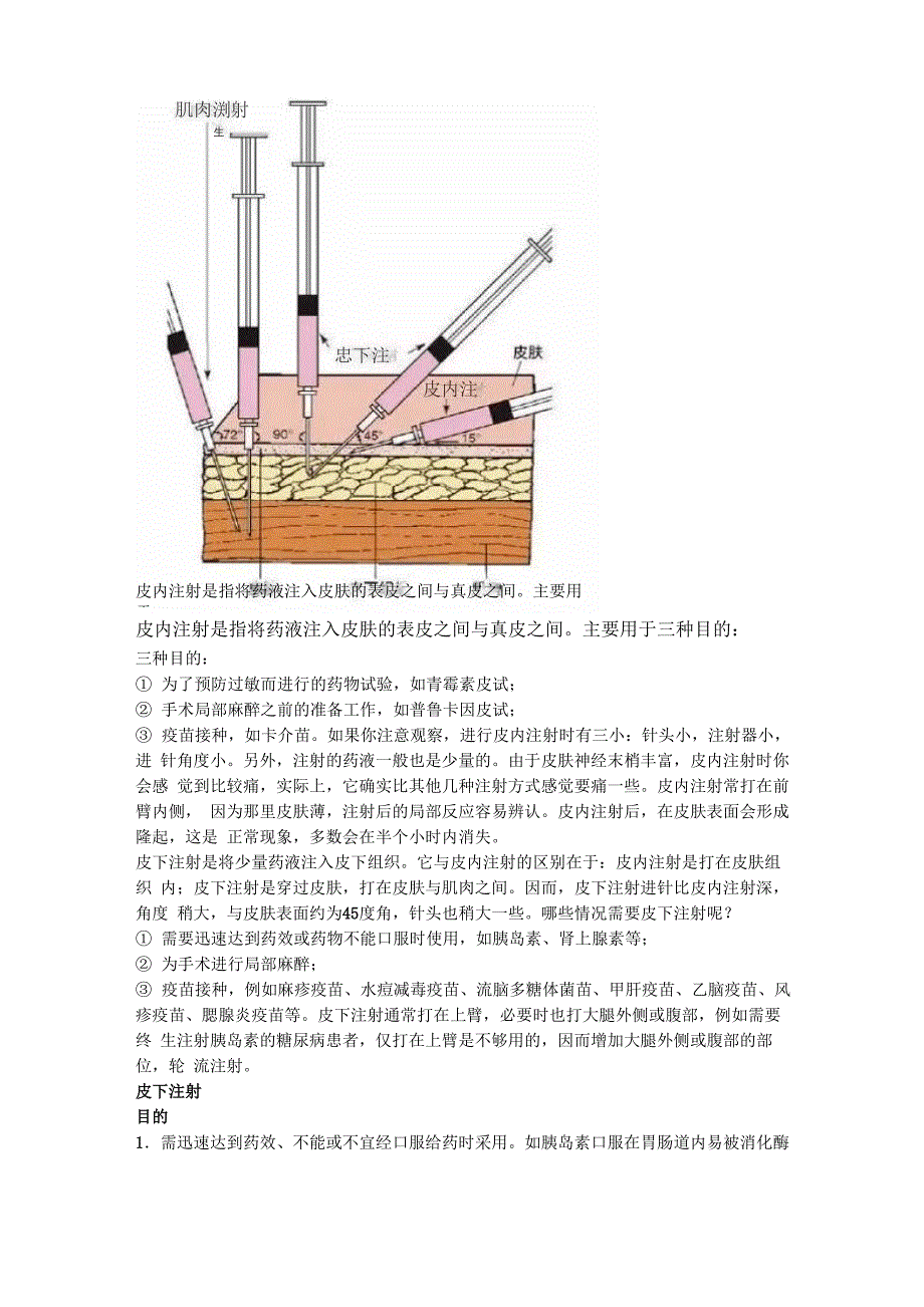 皮内注射是指将药液注入皮肤的表皮_第1页