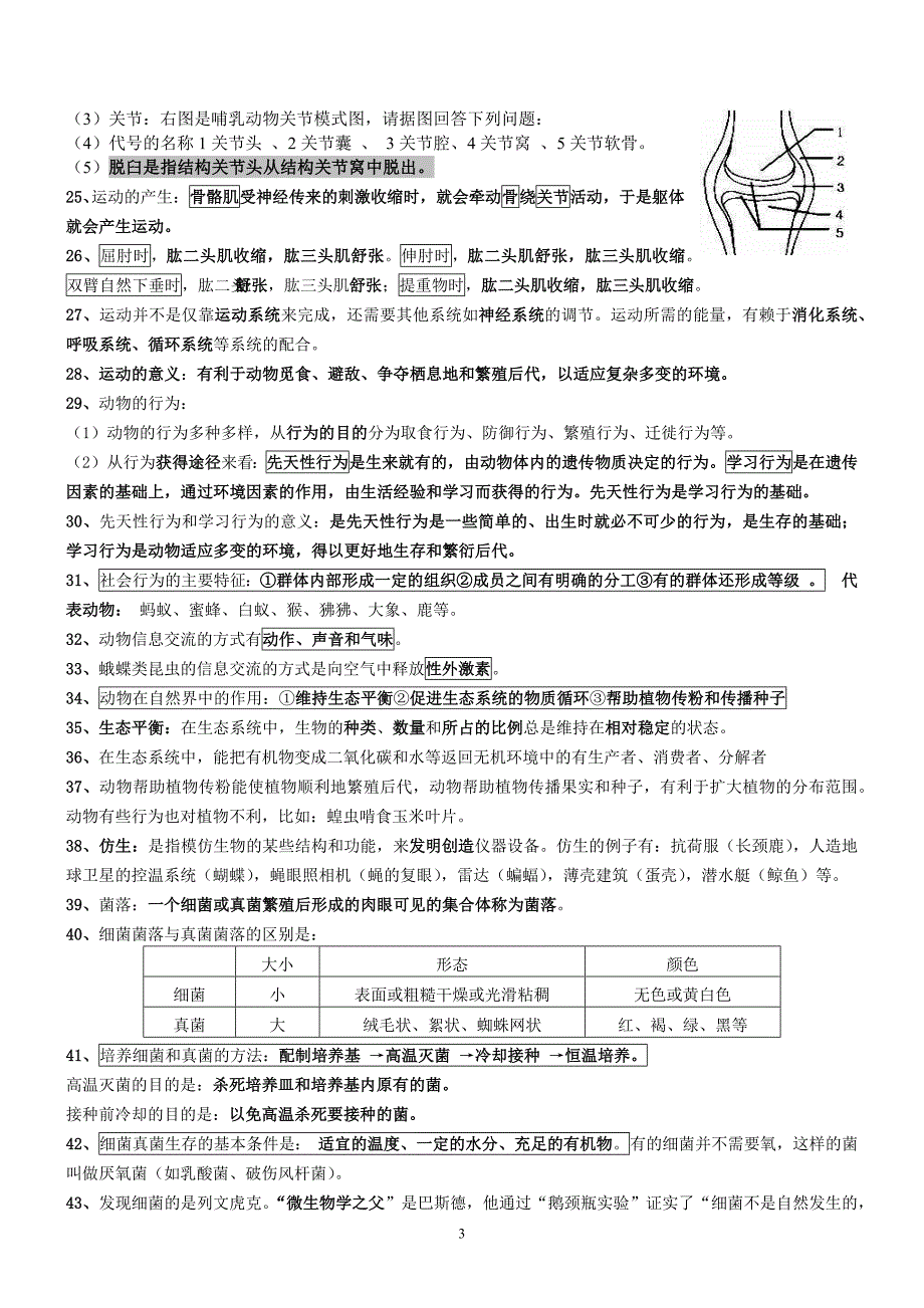 新人教版八年级上册生物复习提纲-_第3页