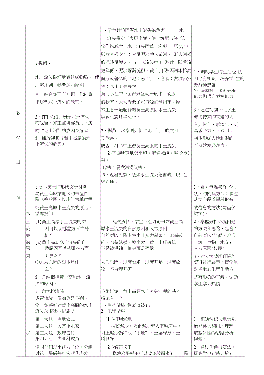 《中国黄土高原水土流失的治理》教案_第3页