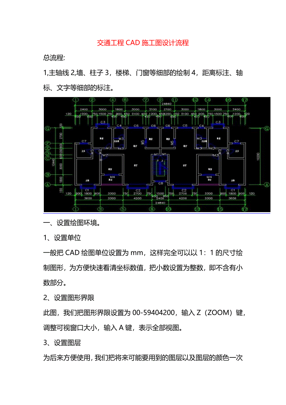 精品资料（2021-2022年收藏）交通工程CAD施工图设计流程_第1页