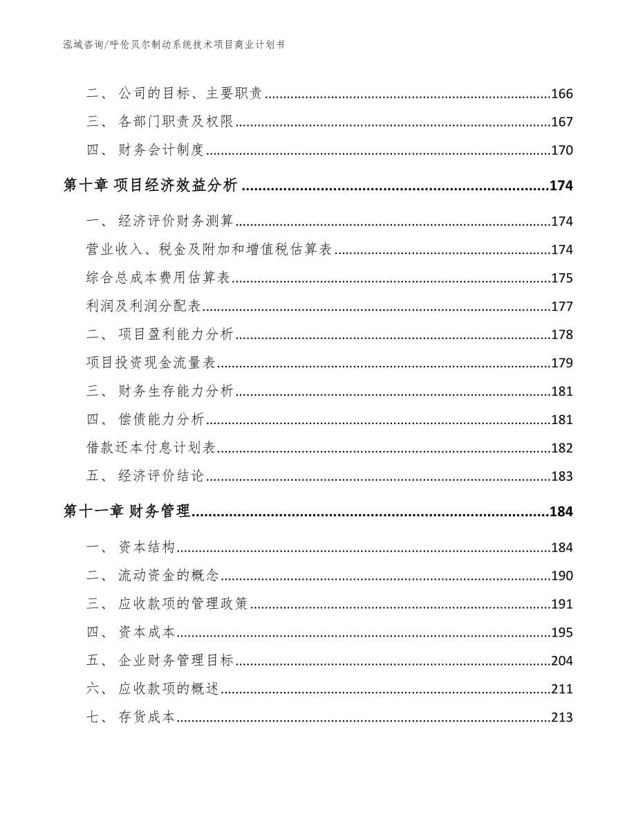 呼伦贝尔制动系统技术项目商业计划书【范文参考】_第5页