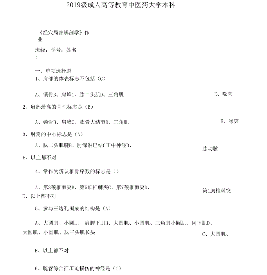 2019级成人高等教育中医药大学本科_第1页