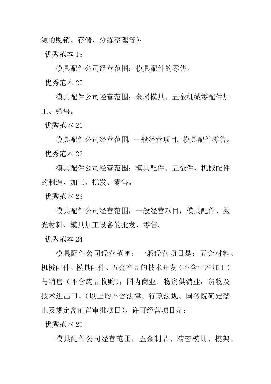 2023年模具配件经营范围(29个范本)_第4页