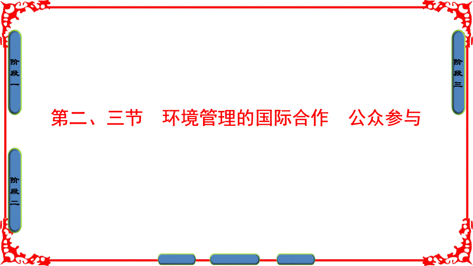 高中地理 第5章 环境管理及公众参与 第2节、第3节 环境管理的国际合作、公众参与课件 新人教版选修6_第1页