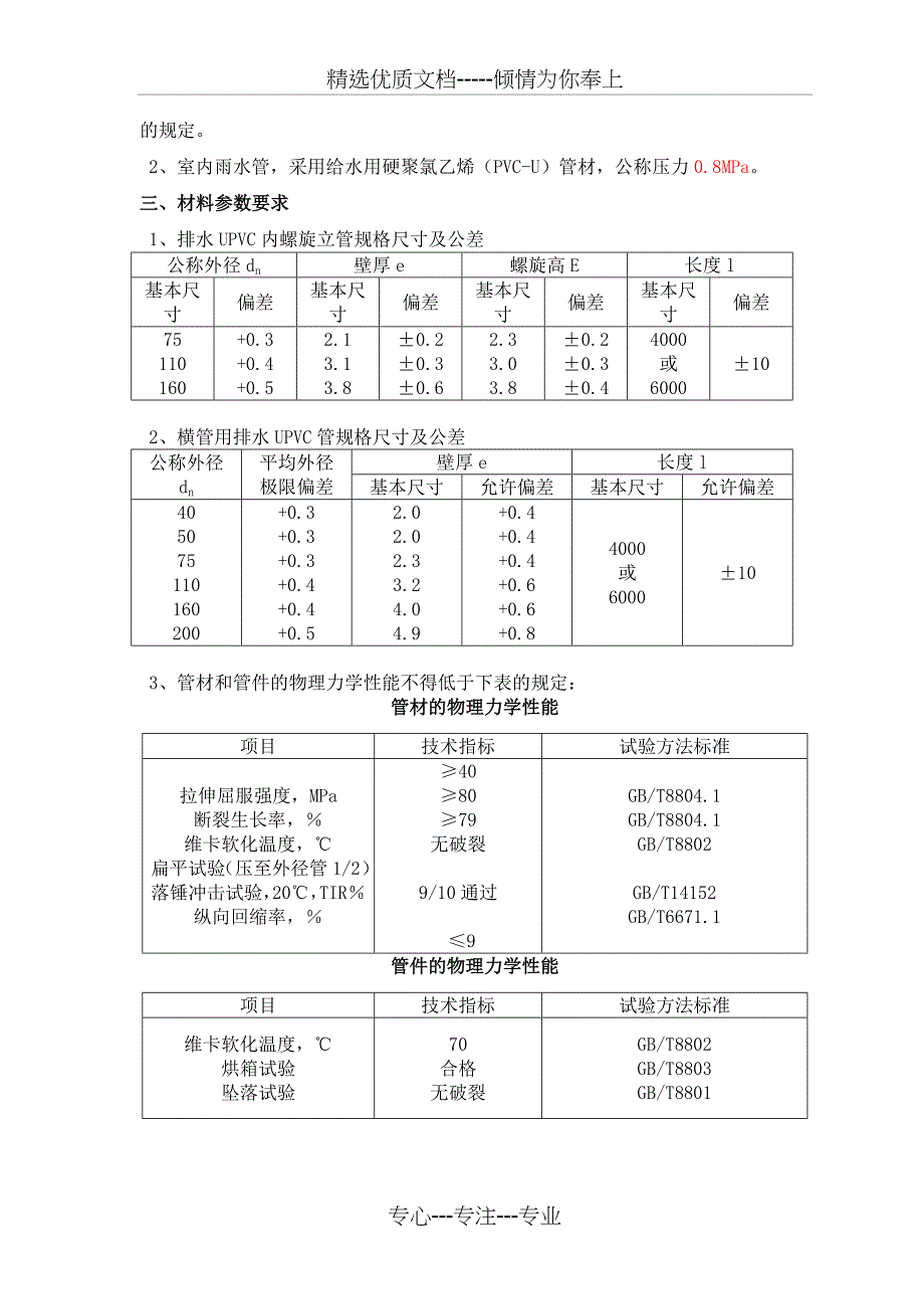 UPVC排水管技术标准(共2页)_第2页