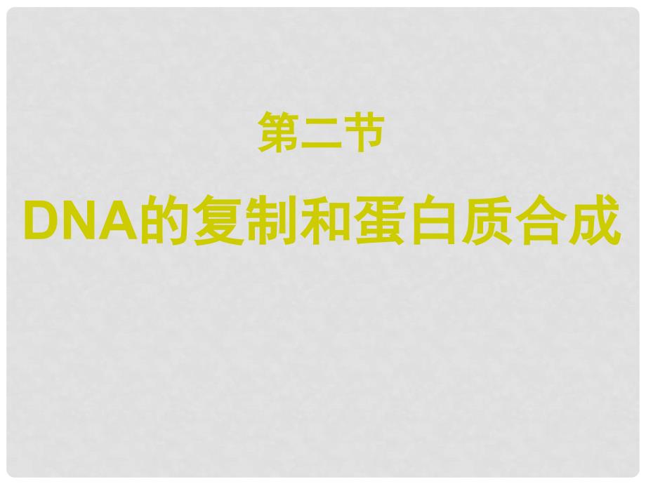 高中生物 第三章 第二节 DNA的复制和蛋白质合成课件 新人教版必修2_第1页