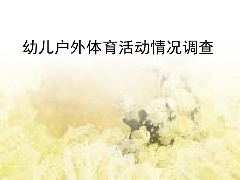 幼儿园户外体育活动调查课件_第1页