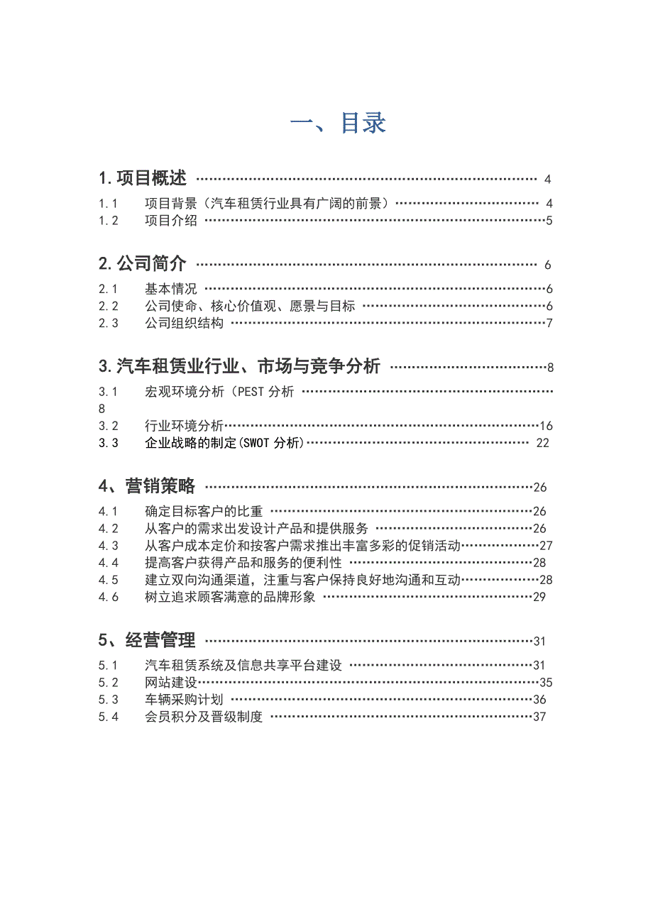 汽车租赁公司商业计划书_第1页