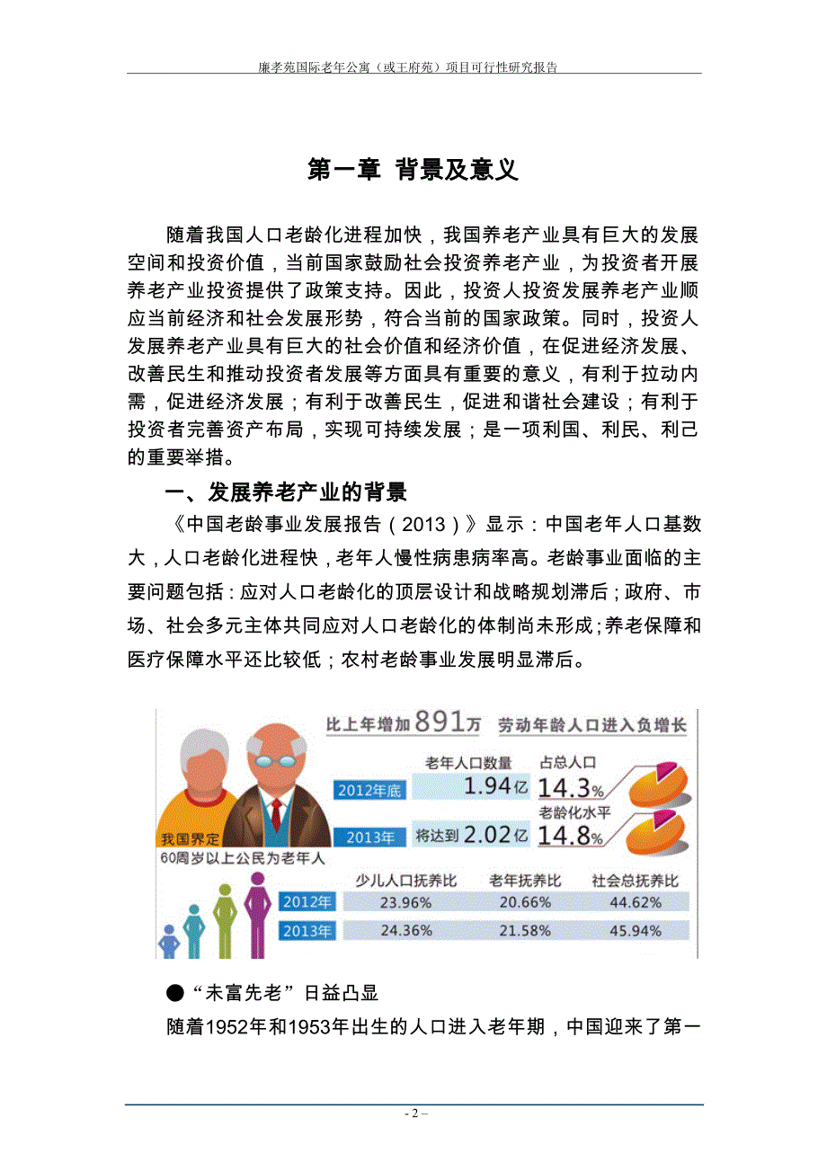 廉孝苑国际老年公寓(或王府苑)项目可行性研究报告_第3页