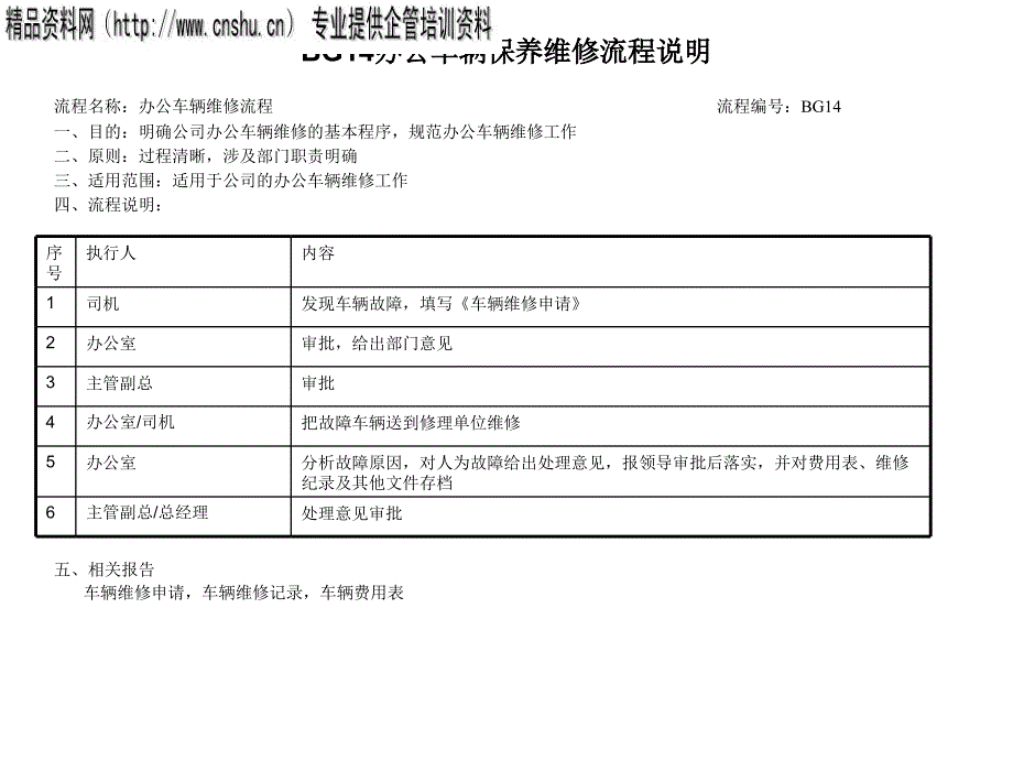 办公车辆保养维修流程图_第1页