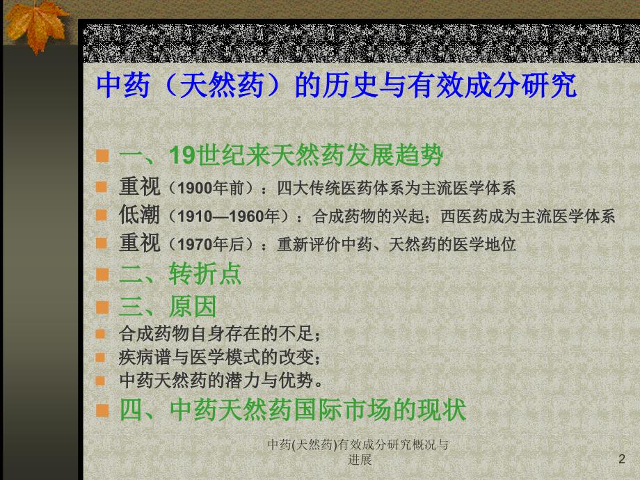 中药天然药有效成分研究概况与进展课件_第2页