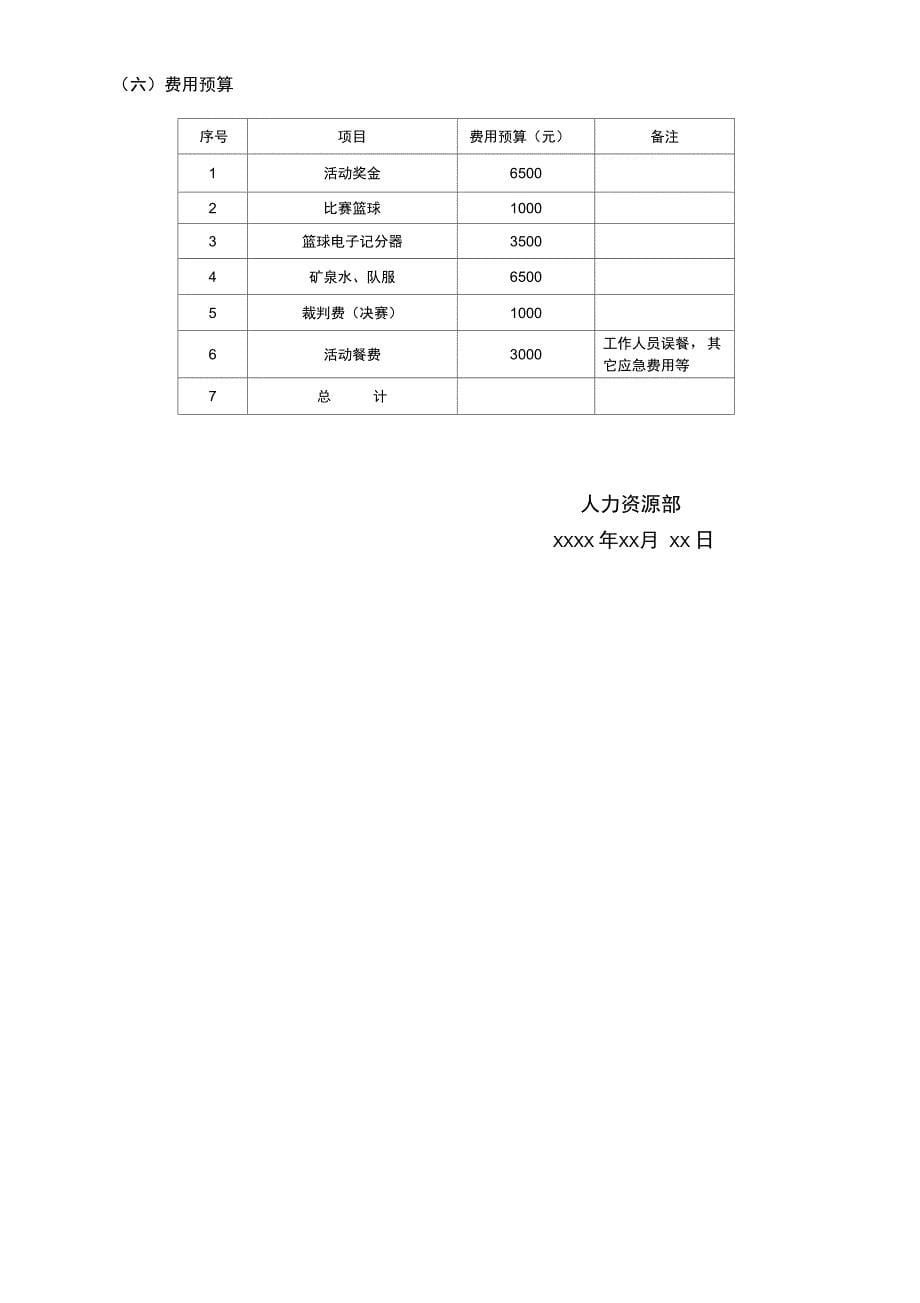 完整版篮球比赛策划方案精选_第5页