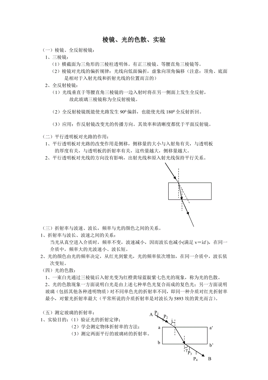 棱镜、光的色散、实验.doc_第1页