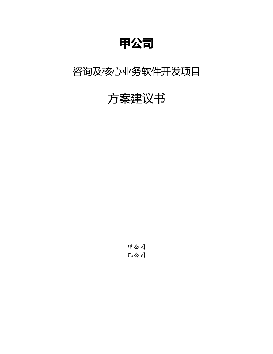 甲公司咨询及核心业务软件开发项目建议书_第1页