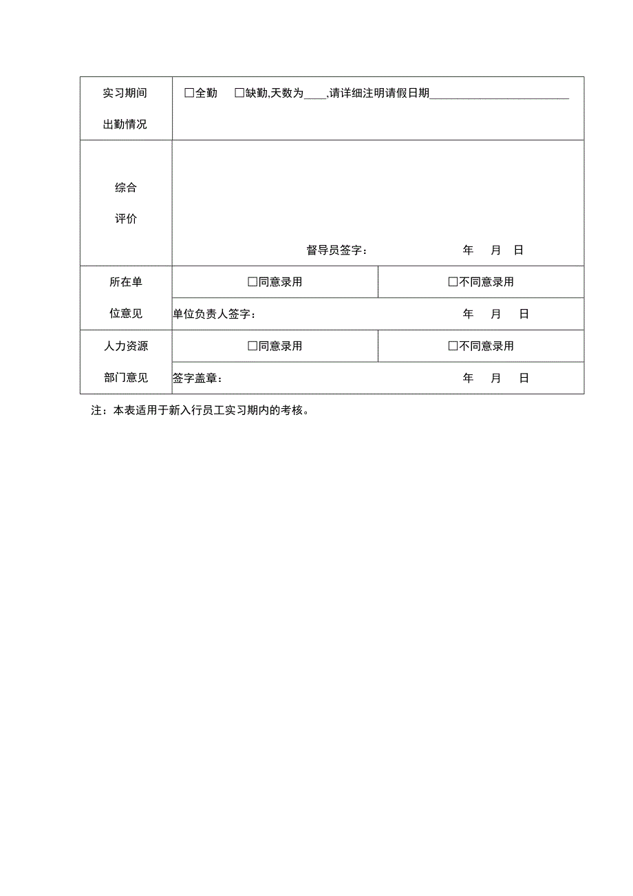 中国银行中山分行新入行员工实习考核表样表.doc_第3页