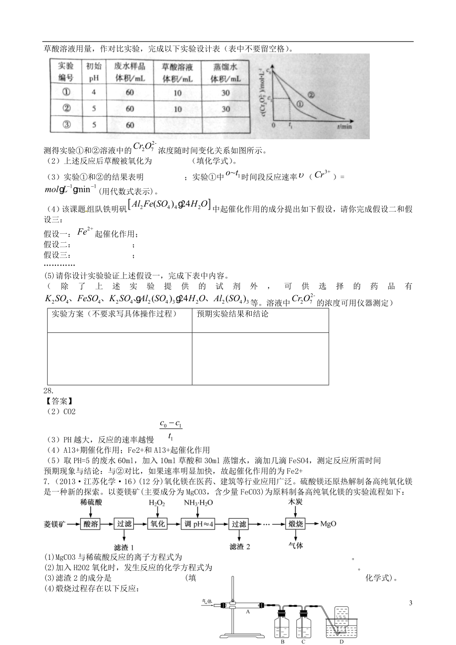 【十年高考】2004-2013年高考化学 试题分类汇编 化学实验设计与探究_第3页