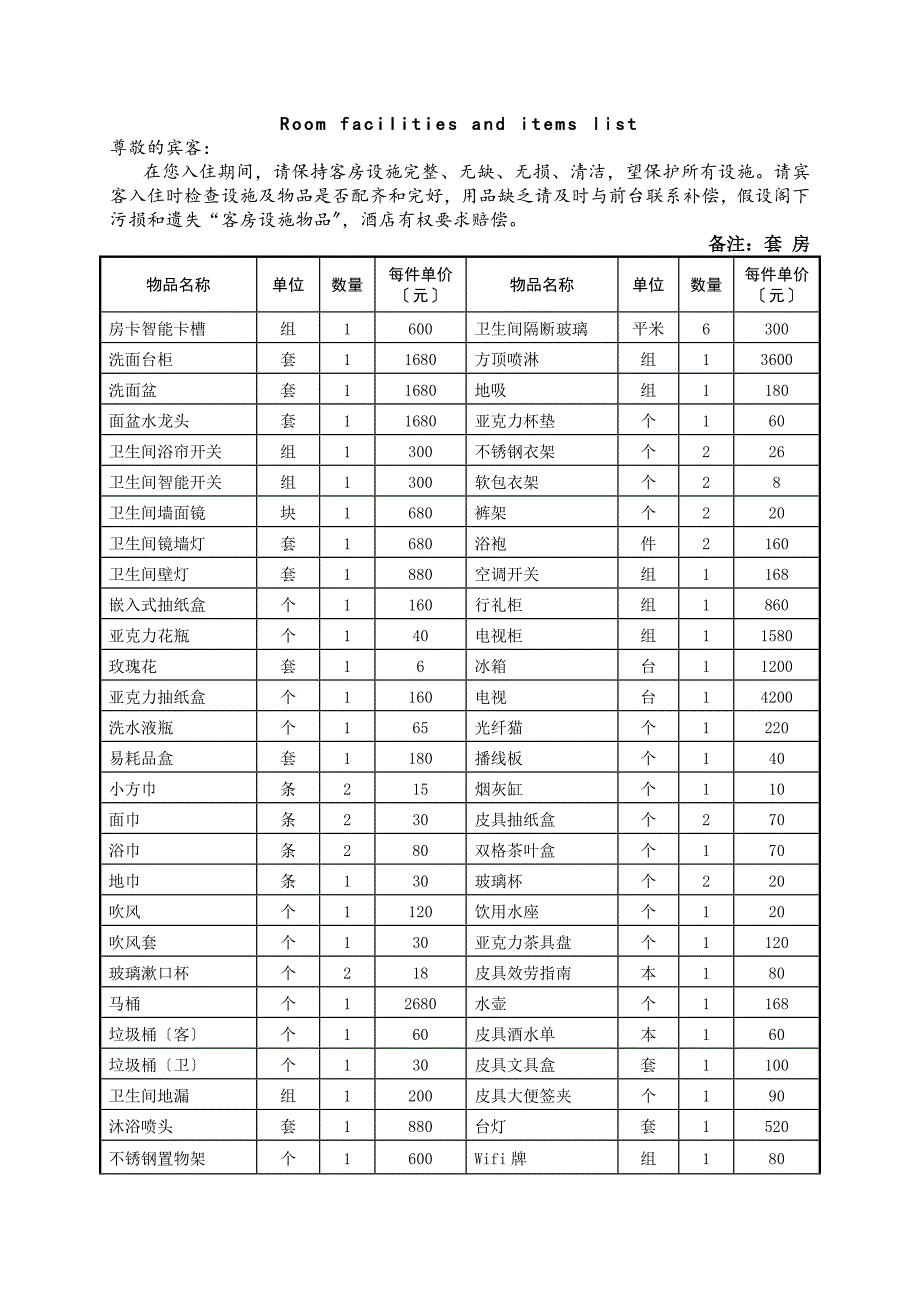 房间内物品清单_第3页