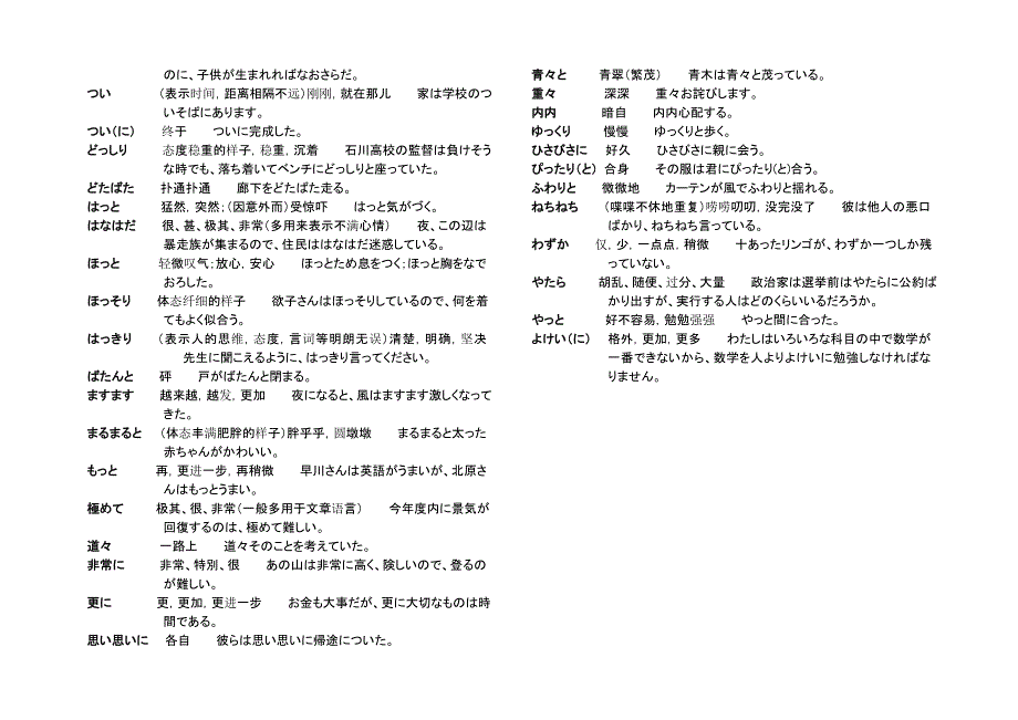 日语三级常用副词总结_第2页