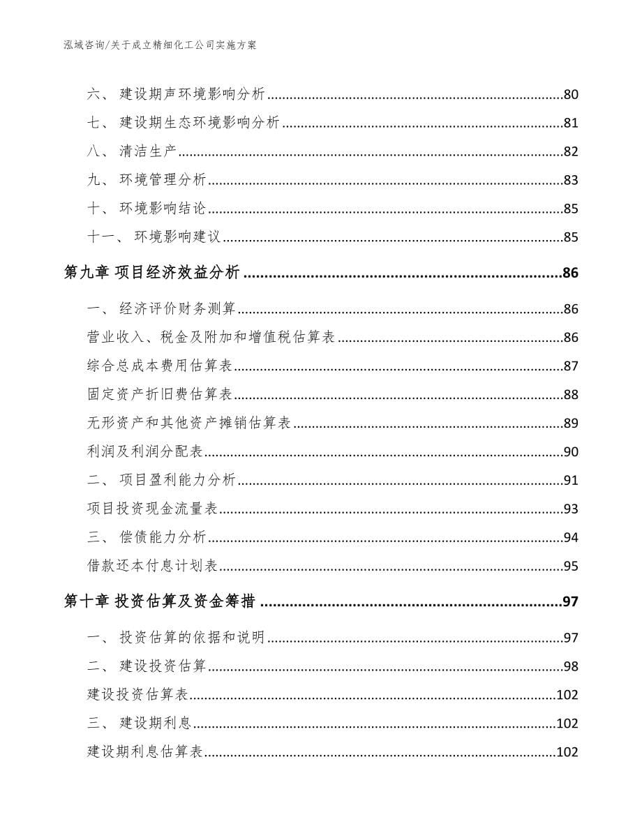 关于成立精细化工公司实施方案_模板范本_第5页