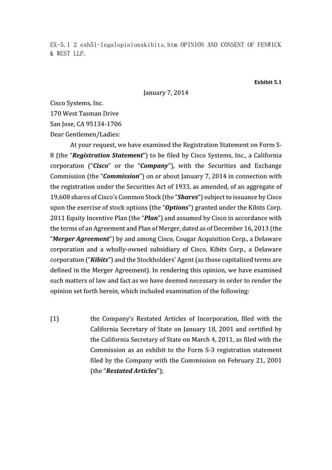 OPINION AND CONSENT OF FENWICK &amp; WEST LLP..docx