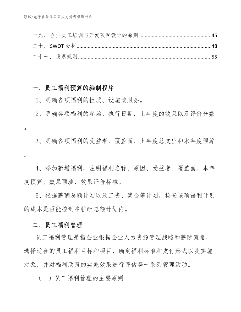 电子化学品公司人力资源管理计划（范文）_第2页