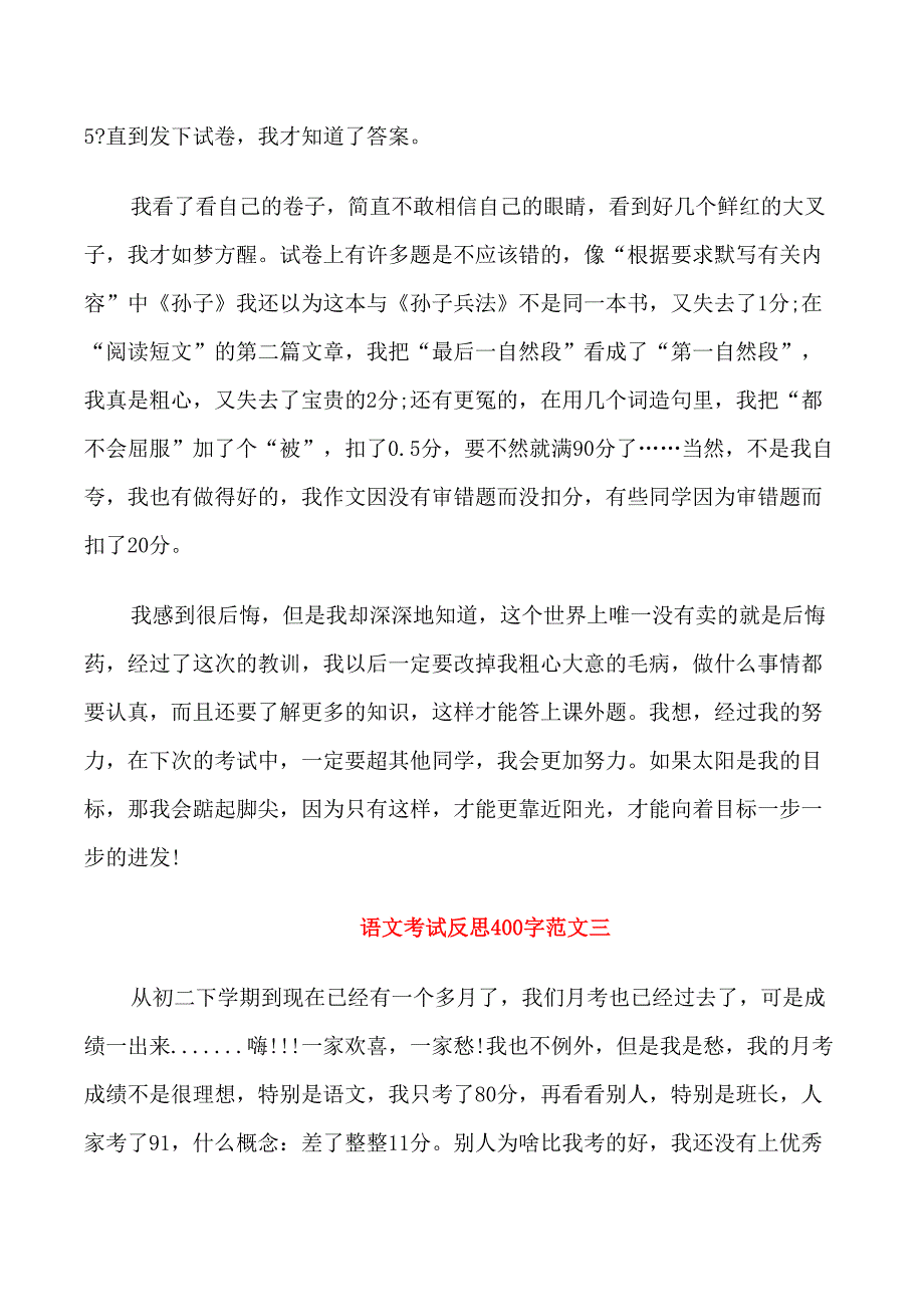 小学生语文考试反思400字_第2页