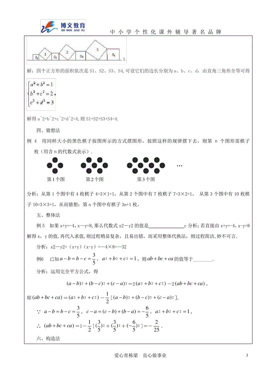 博文教育个性化辅导授课教案中考数学填空题的做法和技巧_第3页