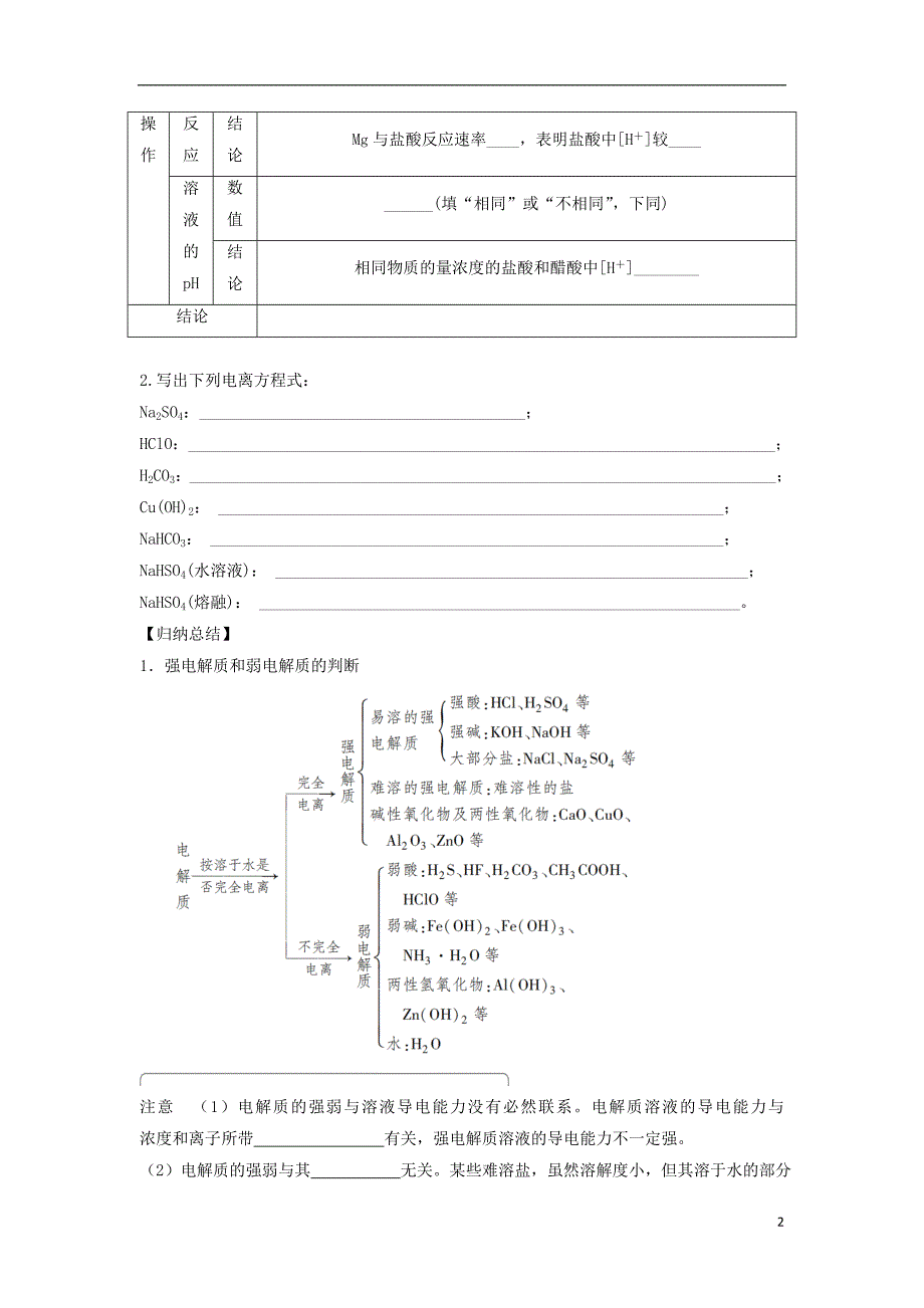 高中化学第三章物质在水溶液中的行为第节水溶液时导学案鲁科版选修_第2页