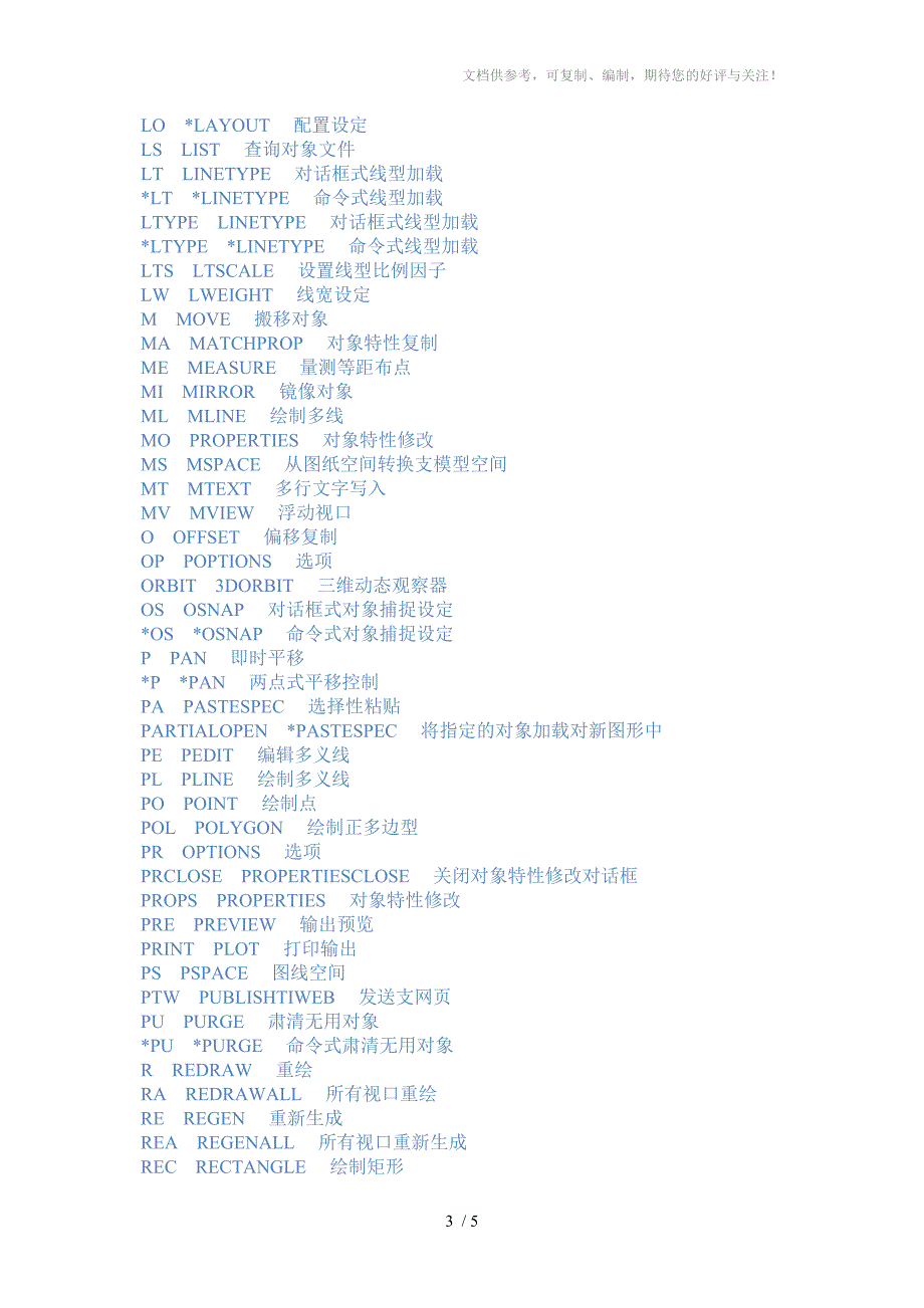 aotoCAD快捷键命令_第3页