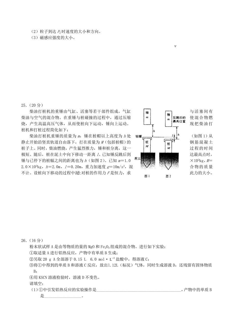 2004年湖北高考理科综合真题及答案.doc_第5页