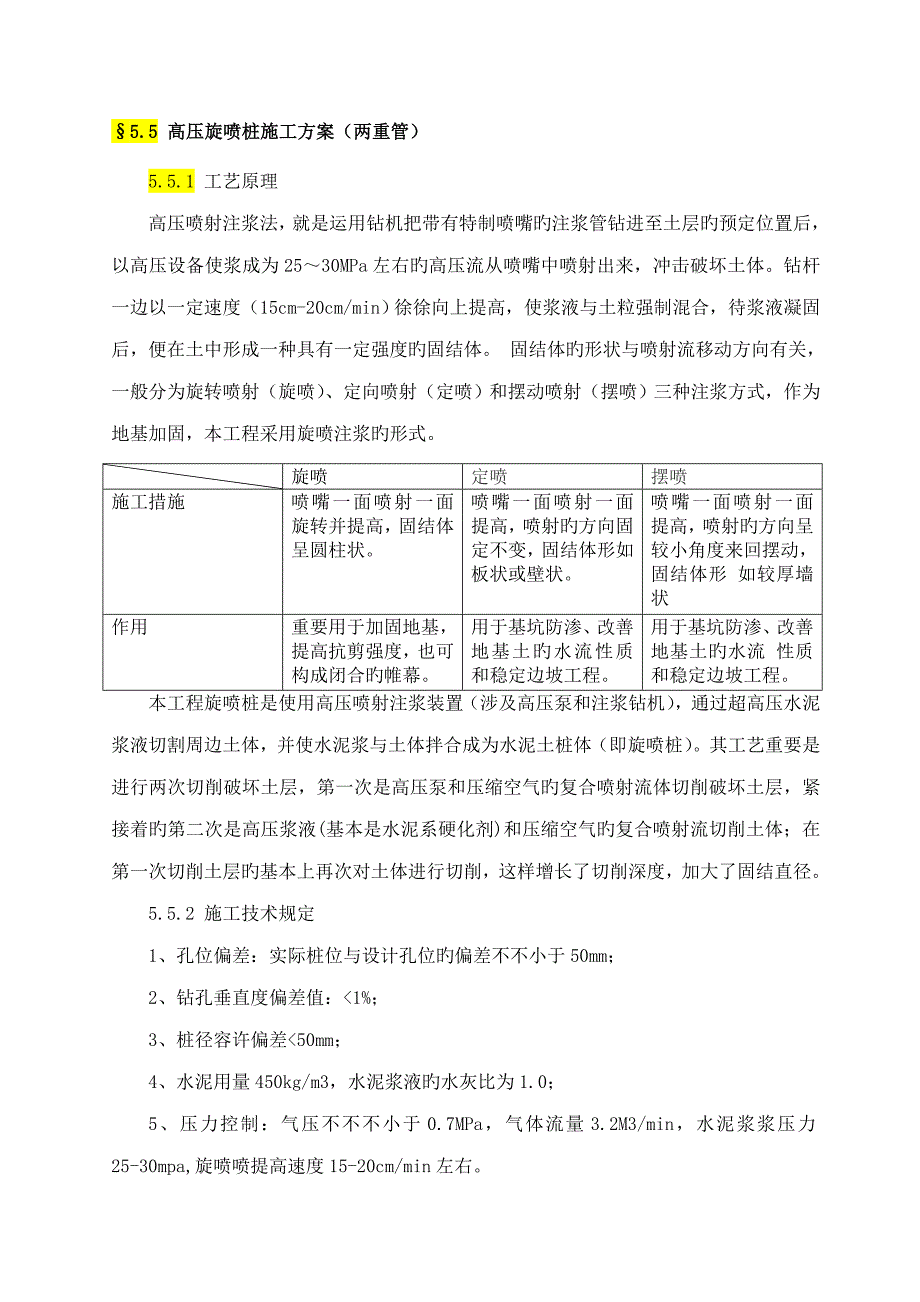 高压旋喷桩综合施工专题方案两重管_第1页