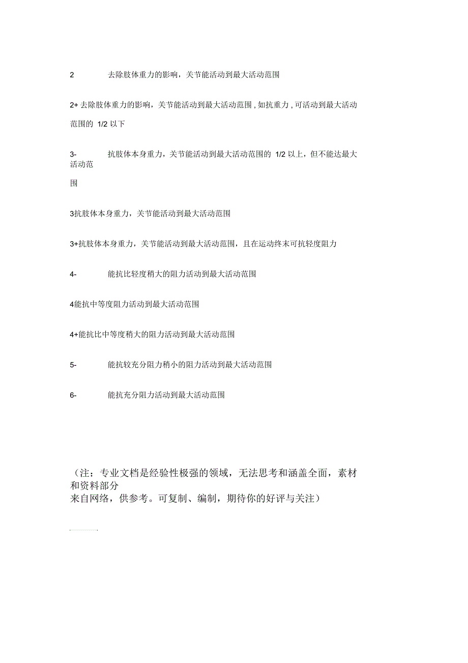 Lovett肌力分级标准_第3页