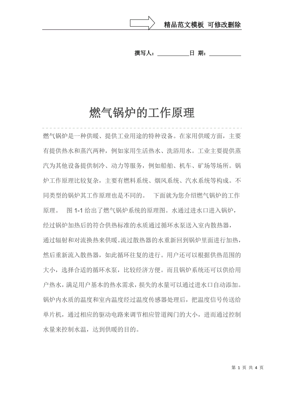 燃气锅炉的工作原理_第1页