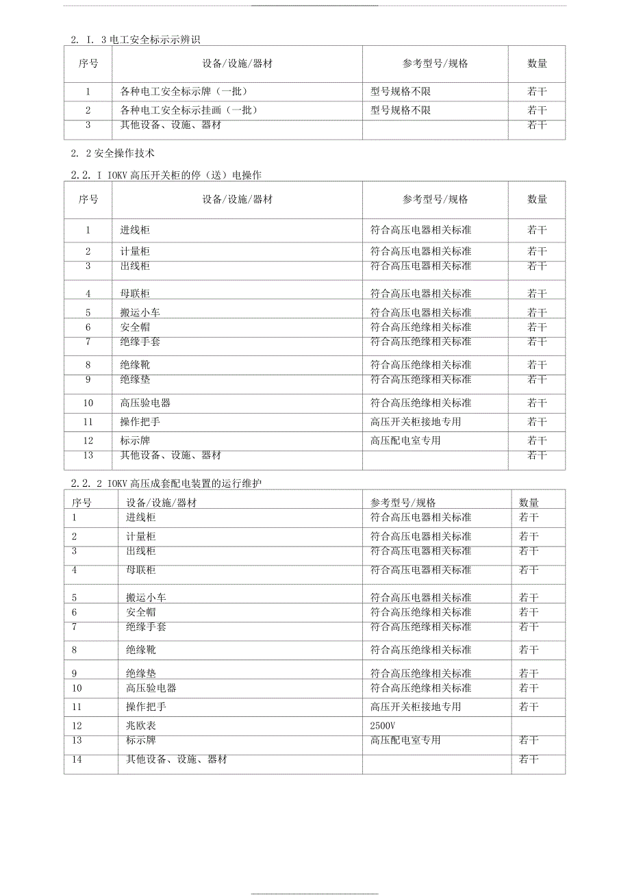 高压电工作业安全技术实际操作考试点设备配备标准_第2页