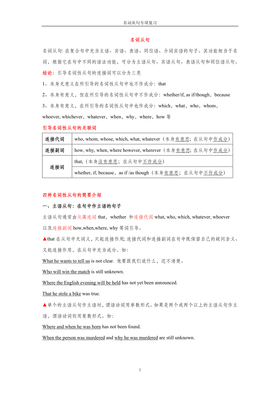 名词从句专项复习_第1页