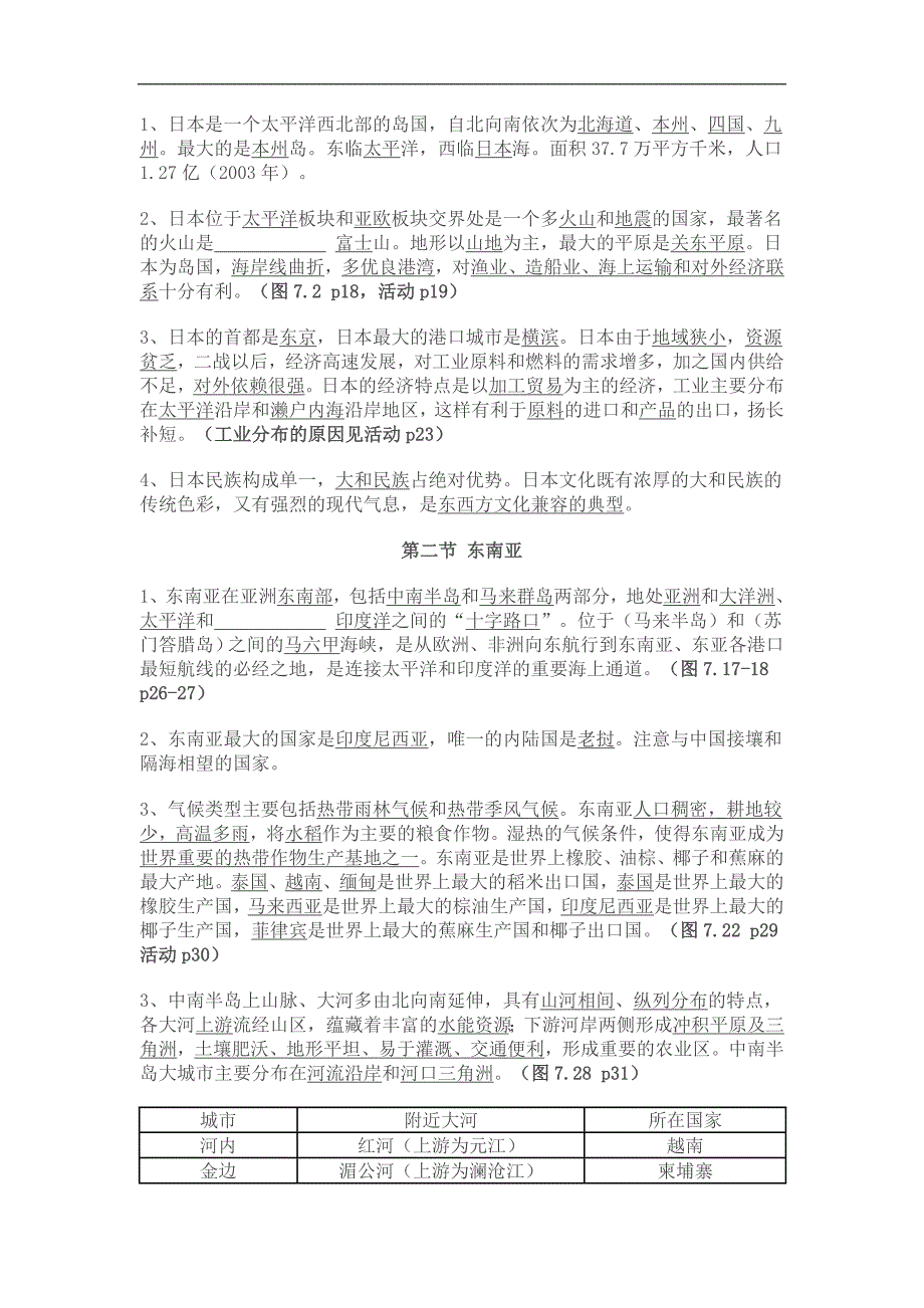 人教版七年级级地理下册知识要点总结_第3页