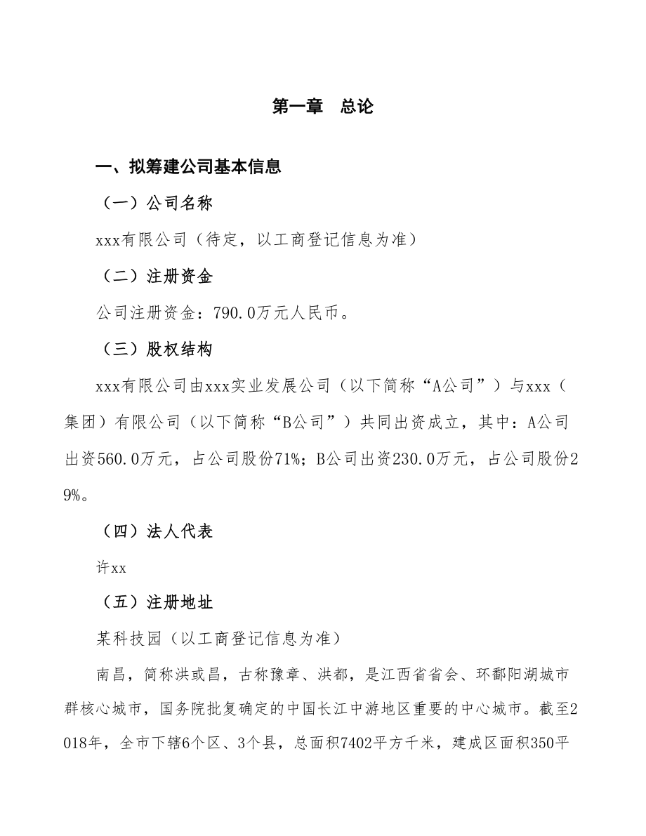 南昌关于成立水刺无纺布生产制造公司报告_第4页