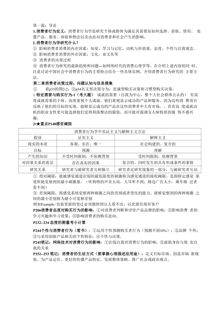 消费者行为学知识点整理_第1页