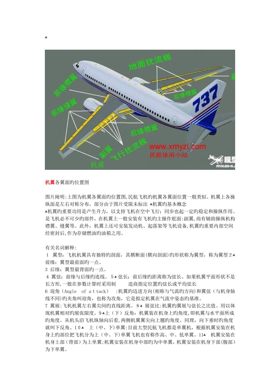 飞机机翼各部分图解及专业术语_第1页
