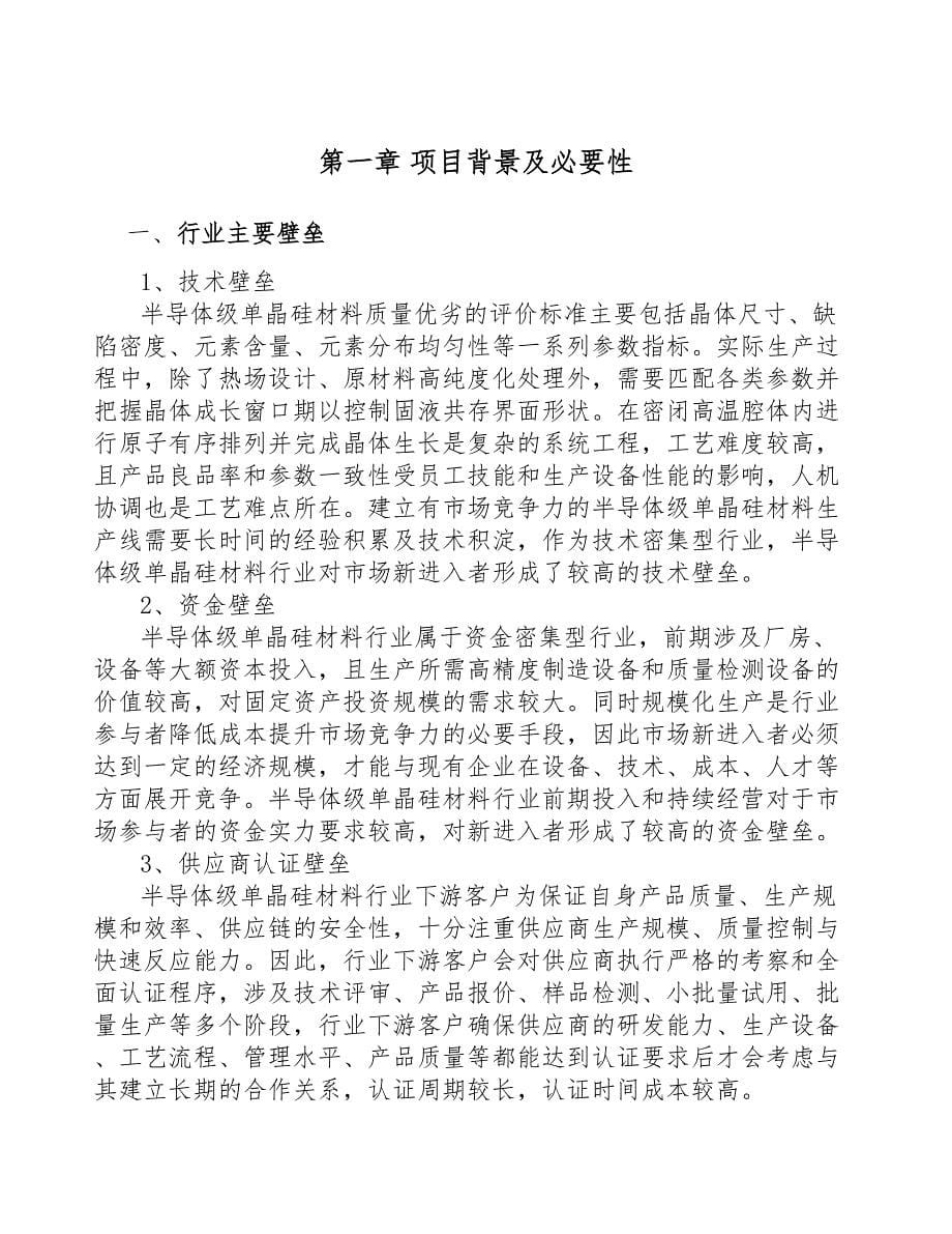 内蒙古单晶硅材料项目可行性研究报告(DOC 44页)_第5页