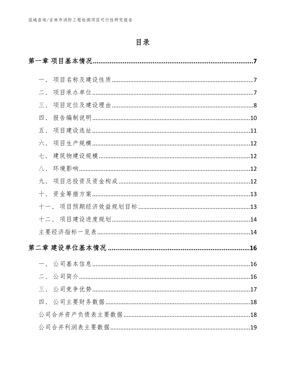 吉林市消防工程检测项目可行性研究报告模板参考_第1页